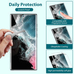 EGV [3 Pack] Screen Protector for Samsung Galaxy S22 Ultra 5G, 3D Curved Full Coverage Soft TPU Film [Support Fingerprint Reader] Scratch-proof [Alignment Tool] S22 Ultra Screen Protector Transparent