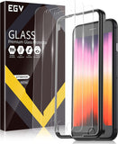 EGV 3 Pack Screen Protector Compatible with iPhone SE 3/2 (2022/2020 Edition), iPhone 6/7/8 Tempered Glass Film, 9H HD Clear, Easy Installation, Shatterproof Protection, 4.7 inch