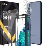 [2+2 Pack] EGV Compatible with Samsung Galaxy S21 FE 5G Screen Protector Tempered Glass + Camera Lens Protector [Not for Galaxy S20 FE] HD Clear [Anti-Scratch] [Easy Installation] [Work with Case]