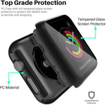 EGV [2 Pack] Tempered Glass Case for Apple Watch 38mm Series 3/2/1