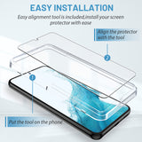 3 Packs EGV Screen Protector for Samsung Galaxy S22, 9H Tempered Glass Screen Protector, Easy Installation, Anti-Scratch, Case Friendly, Bubble Free