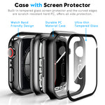 EGV [2 Pack] Hard PC Case Compatible with Apple Watch Series 7 45mm, Built-in Tempered Glass Screen Protector, HD Full Cover Bumper Protective [Scratch Resistant] iWatch Series 7 45mm - Black